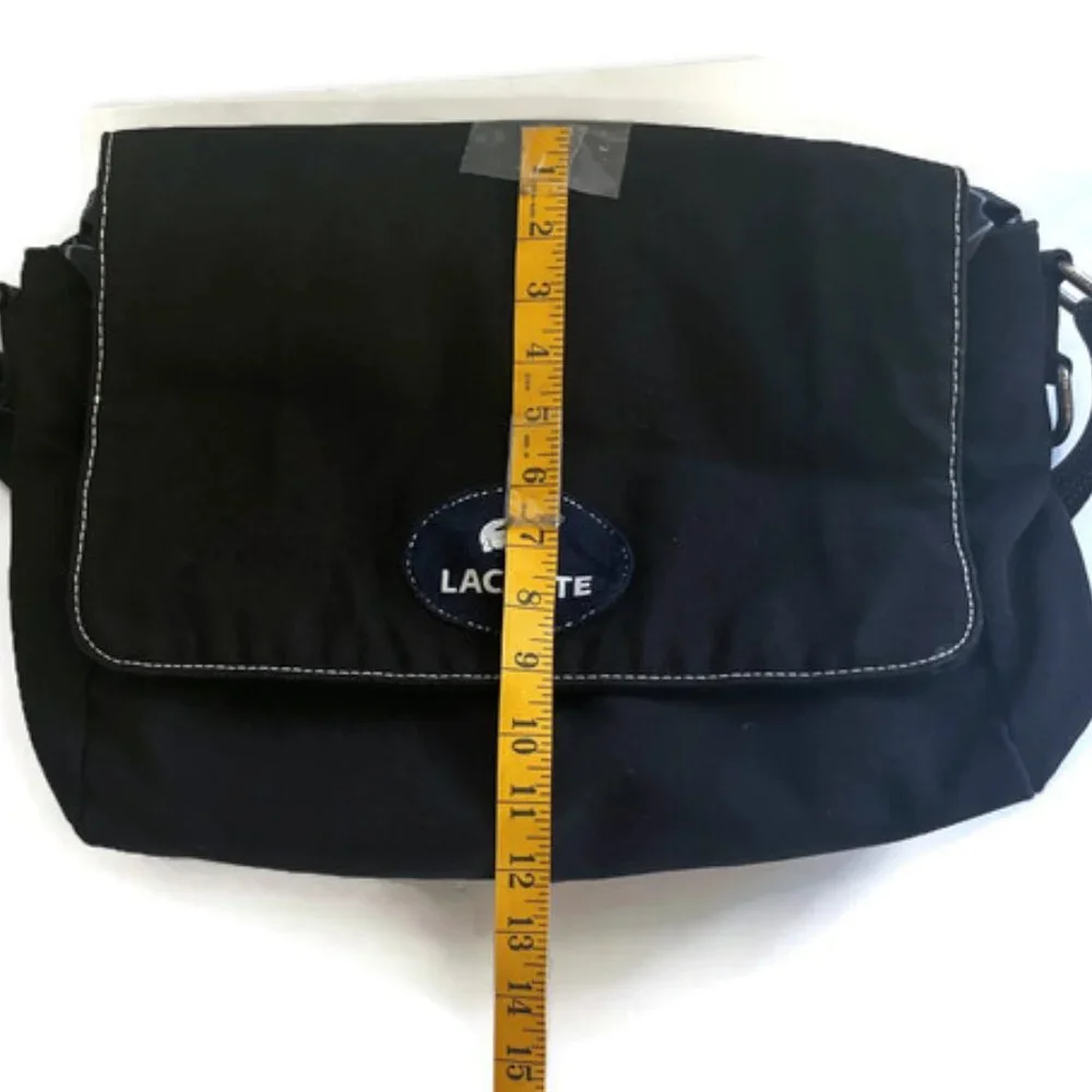 Lacoste Black Messenger Bag for Men